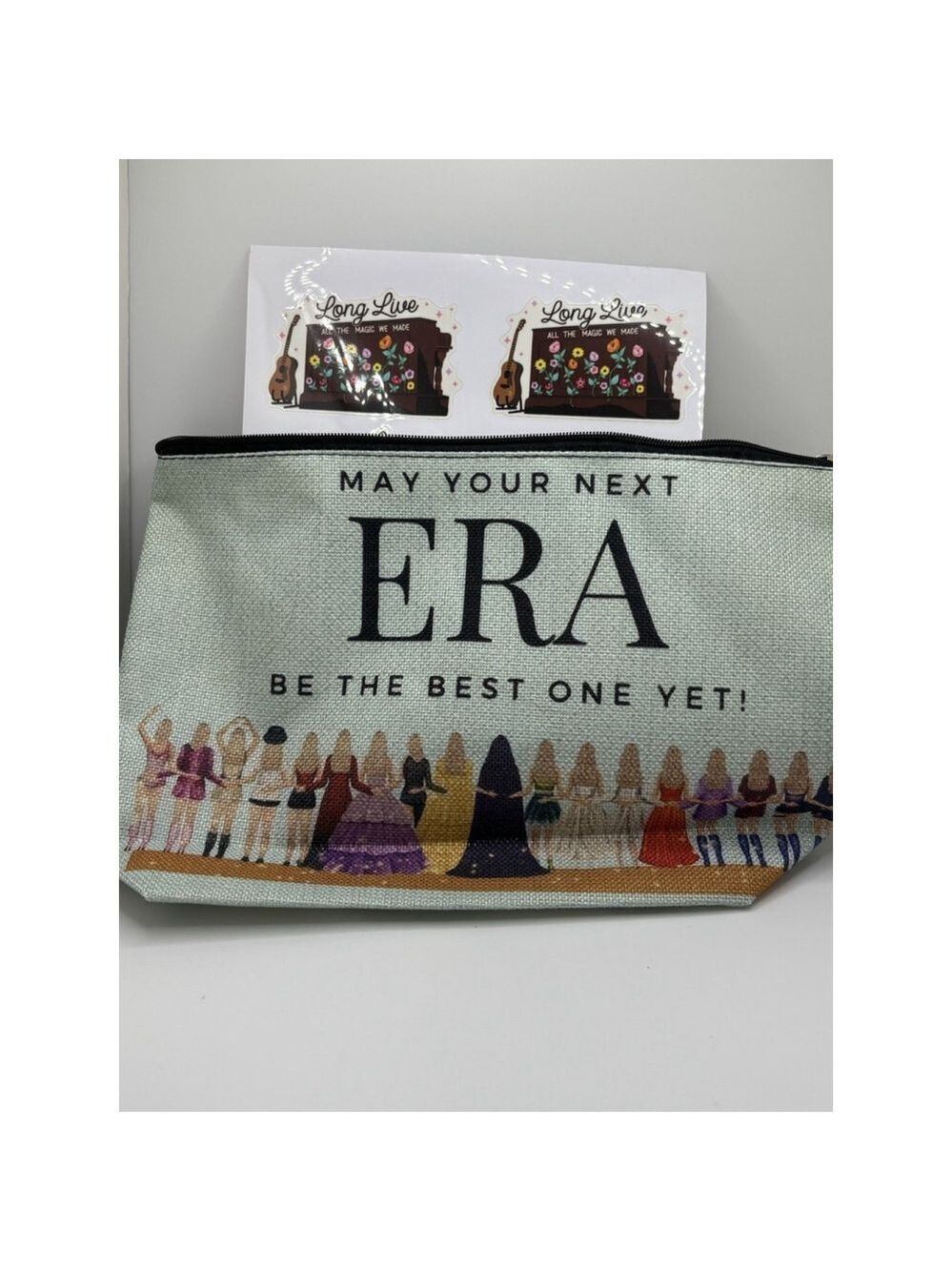 Eras Tour Green Pouch With Stickers - Picture 2 of 4